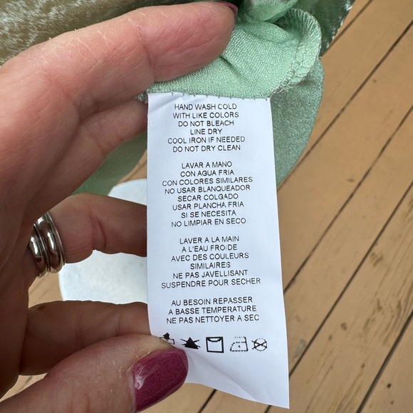 Bebe Elegant Light Green Slip Dress Spaghetti Strap Size Medium, NWTS - Picture 9 of 11